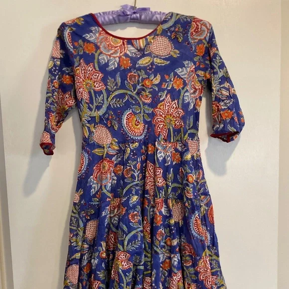 Dori Indian Block Print Dress / M - Picture 4 of 11